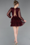 Partykleid Kurz Spitze Weinrot ABK2623