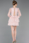 Partykleid Kurz Spitze Puder ABK2623