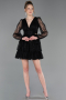 Partykleid Kurz Spitze Schwarz ABK2623