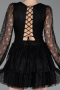 Partykleid Kurz Spitze Schwarz ABK2623