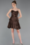 Partykleid Kurz Satin Braun ABK2624