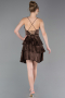 Partykleid Kurz Satin Braun ABK2624