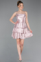 Partykleid Kurz Satin Puder ABK2624