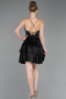 Partykleid Kurz Satin Schwarz ABK2624