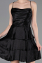 Partykleid Kurz Satin Schwarz ABK2624