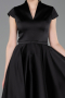 Partykleid Midi Satin Schwarz ABK2626