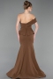 Abendkleid im Meerjungfrau-Stil Lang Braun ABU6153