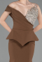 Abendkleid im Meerjungfrau-Stil Lang Braun ABU6153