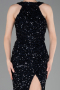 Abendkleid Lang Schuppig Marineblau ABU5135