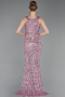Puder Abendkleid Schuppig Lang ABU5135