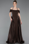Braun Standesamtkleid Satin Lang ABU5995