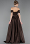 Braun Standesamtkleid Satin Lang ABU5995