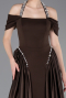 Braun Standesamtkleid Satin Lang ABU5995