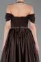 Braun Standesamtkleid Satin Lang ABU5995