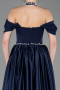Marineblau Standesamtkleid Satin Lang ABU5995