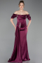 Pflaume Abendkleid İm Meerjungfrau-Stil Satin Lang ABU5765