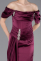 Pflaume Abendkleid İm Meerjungfrau-Stil Satin Lang ABU5765