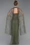 Abendkleid Lang Perlenbesetzt Khaki ABU6154