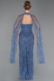 Abendkleid Lang Perlenbesetzt Indigo ABU6154