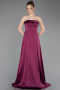 Pflaume Abendkleid Satin Lang ABU5932
