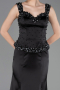 Abendkleid im Meerjungfrau-Stil Lang Satin Schwarz ABU6155
