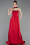 Abendkleid Lang Satin Weinrot ABU6156
