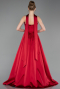 Abendkleid Lang Satin Weinrot ABU6156