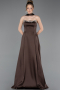 Abendkleid Lang Satin Braun ABU6156