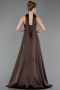 Abendkleid Lang Satin Braun ABU6156