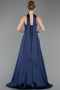 Abendkleid Lang Satin Marineblau ABU6156