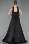 Abendkleid Lang Satin Schwarz ABU6156