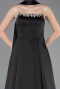 Abendkleid Lang Satin Schwarz ABU6156