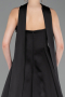 Abendkleid Lang Satin Schwarz ABU6156