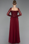 Abendkleid Lang Chiffon Weinrot ABU6157