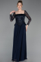 Abendkleid Lang Chiffon Marineblau ABU6157