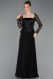 Abendkleid Lang Chiffon Schwarz ABU6157