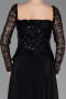 Abendkleid Lang Chiffon Schwarz ABU6157