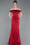 Abschlusskleid Lang Satin Weinrot ABU6158