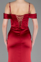 Abschlusskleid Lang Satin Weinrot ABU6158