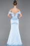 Abschlusskleid Lang Satin Eisblau ABU6158