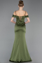 Abschlusskleid Lang Satin Khaki ABU6158