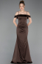 Abschlusskleid Lang Satin Braun ABU6158