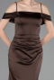 Abschlusskleid Lang Satin Braun ABU6158