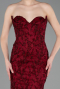 Abendkleid Lang Guipure Spitze Weinrot ABU6159