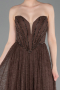Abschlusskleid Lang Spitze Braun ABU6160