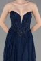 Abschlusskleid Lang Spitze Marineblau ABU6160