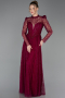 Abschlusskleid Lang Spitze Pflaume ABU6160