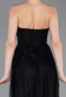 Abschlusskleid Lang Spitze Schwarz ABU6160