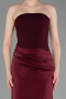 Abschlusskleid Lang Satin Weinrot ABU6096