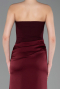 Abschlusskleid Lang Satin Weinrot ABU6096